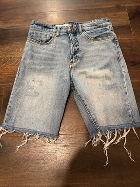 Anthropologie Pilcro Light Blue Distressed Denim Jean Shorts size 26 nwot